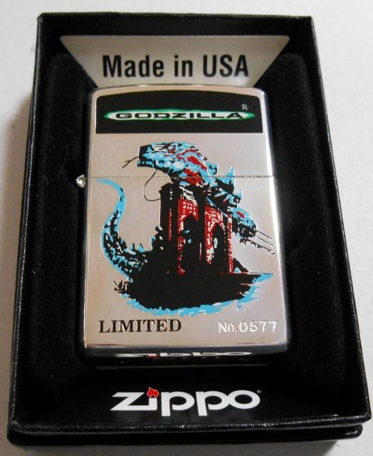 画像1: ☆限定 ゴジラ！人気の・・GODZILLA １９９７年１０月 銀加工鏡面 ZIPPO！未使用品　