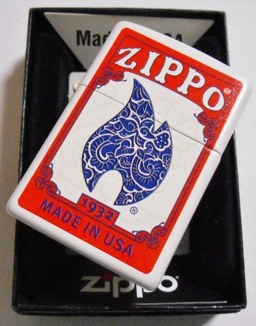 画像: ★お洒落な・・ZIPPO社 トランプデザイン！クラシック調 ２０１０年 ホワイト ZIPPO！新品