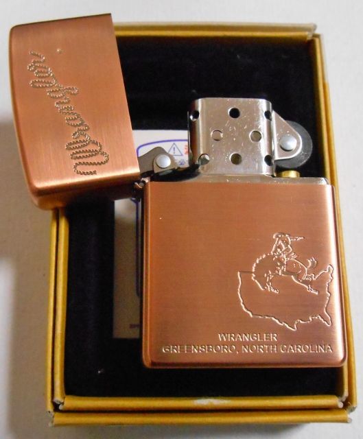 画像: ☆ラングラー！ジーンズ・ブランド Wrangler 銅加工 ２００１年１１月 ZIPPO！新品