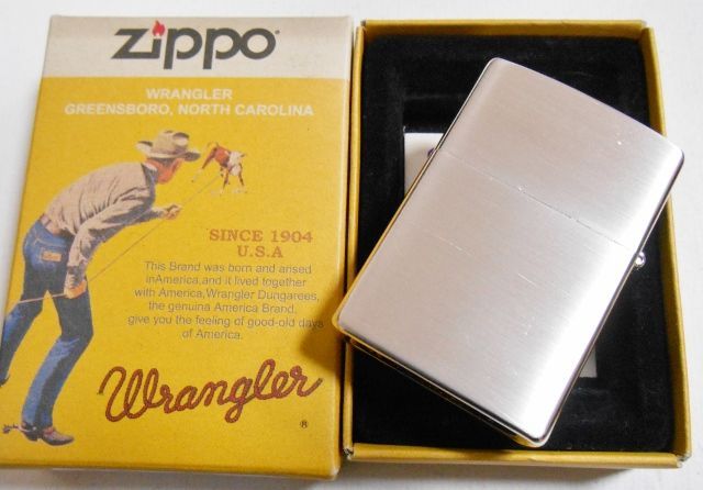 画像: ☆ラングラー！ジーンズ・ブランド Wrangler 銀加工 ２００１年１１月 ZIPPO！新品B