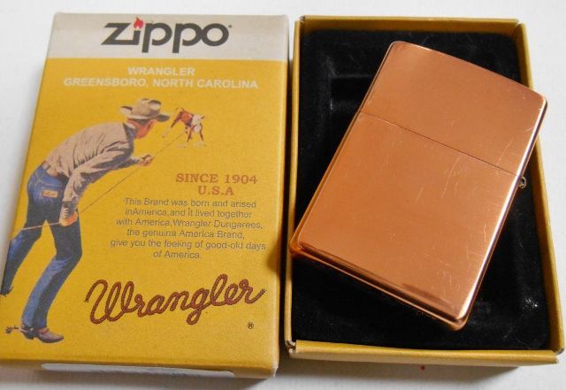 画像: ☆ラングラー！ジーンズ・ブランド Wrangler 銅加工鏡面 ２００２年１月 ZIPPO！新品