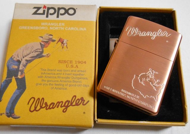 画像: ☆ラングラー！ジーンズ・ブランド Wrangler 銅加工 ２００１年１１月 ZIPPO！新品