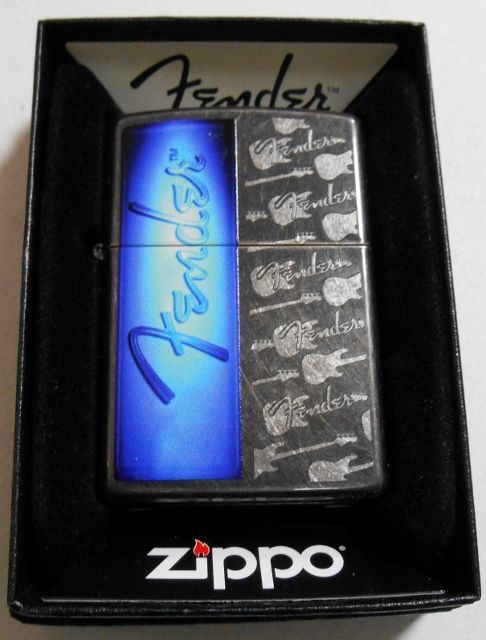 画像1: Fender USA！フェンダー ☆ネオンブルー ２０１５年 BLACK ZIPPO！新品