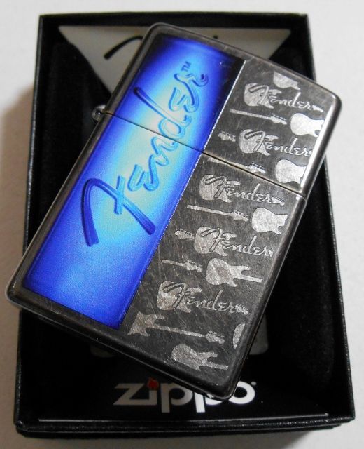 画像: Fender USA！フェンダー ☆ネオンブルー ２０１５年 BLACK ZIPPO！新品