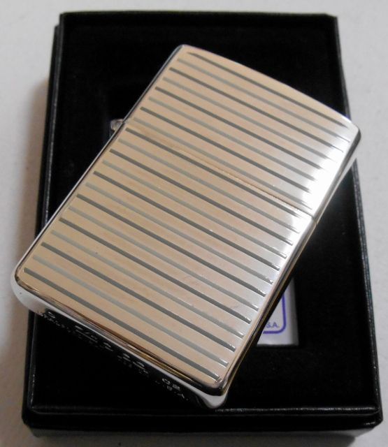 画像: ☆清涼感あふれる・・COOL STRIPE！両面クール・ストライプ 銀加工 ２００２年 ZIPPO！未使用品B