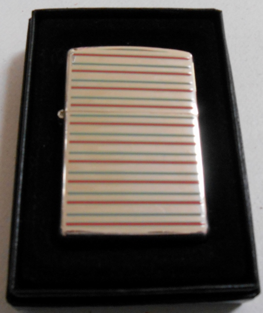 画像1: ☆清涼感あふれる・・COOL STRIPE！両面クール・ストライプ 銀加工 ２００２年 ZIPPO！未使用品D