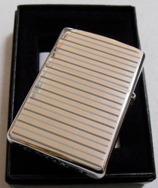 画像: ☆清涼感あふれる・・COOL STRIPE！両面クール・ストライプ 銀加工 ２００２年 ZIPPO！未使用品B