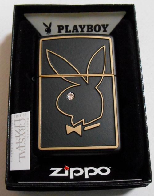 画像: ★PLAYBOY！プレイボーイ ★眼がスワロフスキー！BLACK ２０１４年 ZIPPO 新品