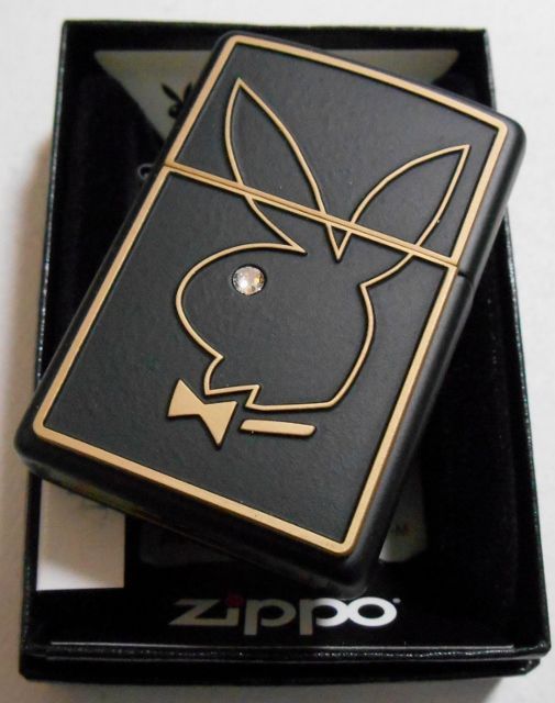 画像: ★PLAYBOY！プレイボーイ ★眼がスワロフスキー！BLACK ２０１４年 ZIPPO 新品