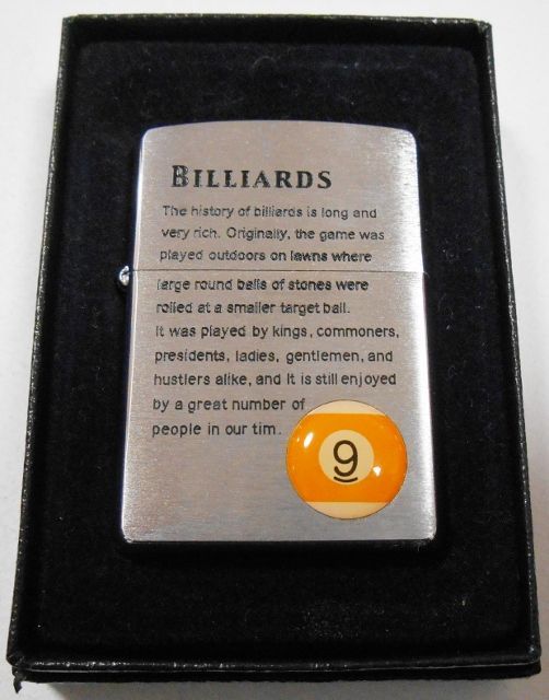 画像1: ★ビリヤード！BILLIARDS ボール＃９！２００５年５月 ＃２００ ZIPPO！新品