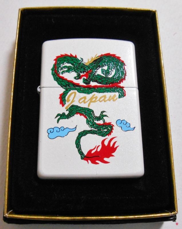 画像1:  ☆龍！Japan スカジャン！ホワイトパール １９９６年１０月（J）製 ＺＩＰＰＯ！新品