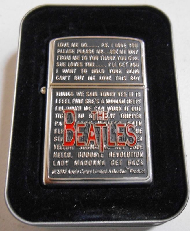 The Beatles ビートルズ ヒット曲満載エンブレム ２００４年 Zippo 新品 ジッポーパーク Zippopark