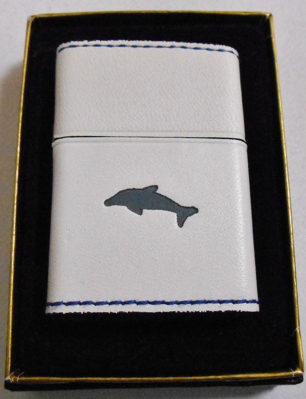 画像1: ★イルカ！ＤＯＬＰＨＩＮ 全六面革巻き ホワイト＆ブルー １９９９年 ＺＩＰＰＯ！未使用品