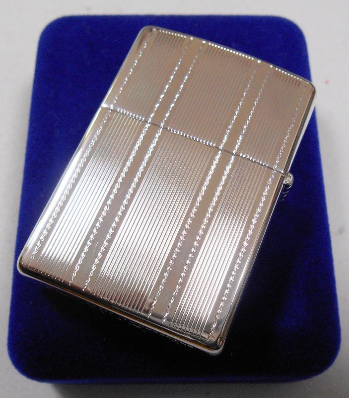 画像: ☆お洒落な・・エンジンターン！両面デザイン 銀加工 １９９８年８月 ZIPPO！新品