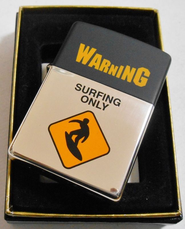 画像: ☆WARNING！SURFING ONLY ハワイの海 警告SIGN！１９９８年１０月 ZIPPO！新品