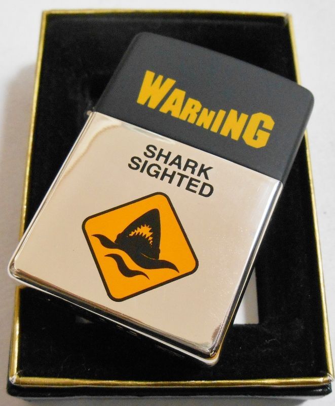 画像: ☆WARNING！SHARK SIGHTED ハワイの海 警告SIGN！１９９８年１０月 ZIPPO！新品