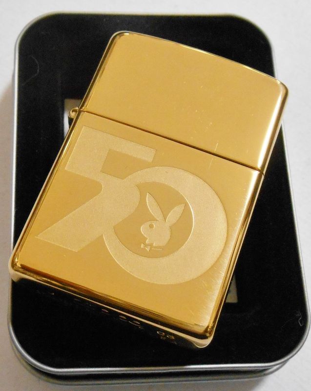 画像: ☆PLAYBOY！プレイボーイ ５０周年 ２００３年１０月 真鍮ソリッドブラス USA ZIPPO！新品