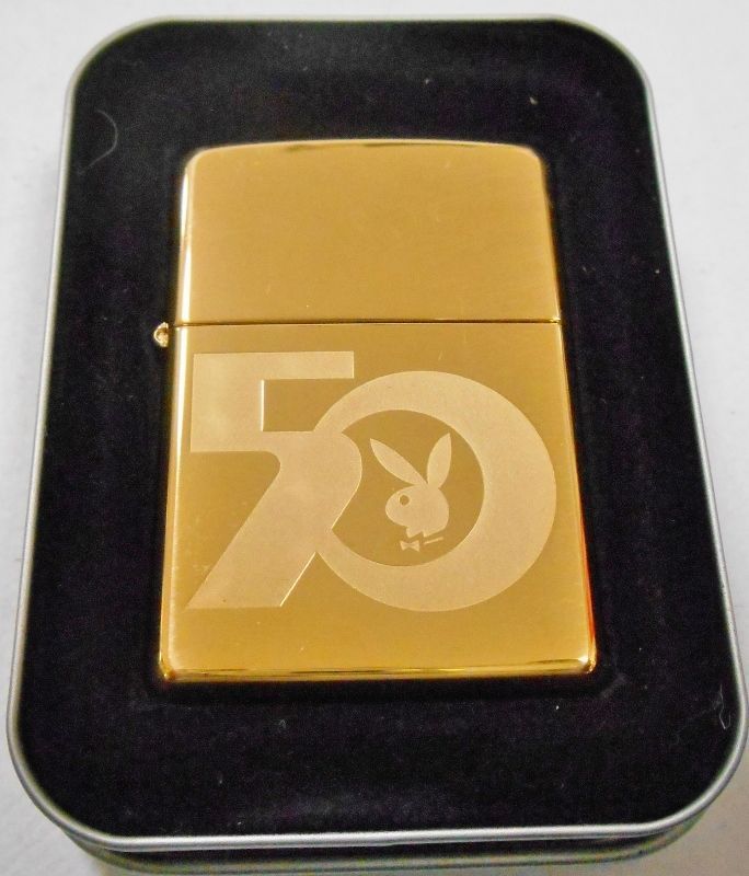 画像1: ☆PLAYBOY！プレイボーイ ５０周年 ２００３年１０月 真鍮ソリッドブラス USA ZIPPO！新品