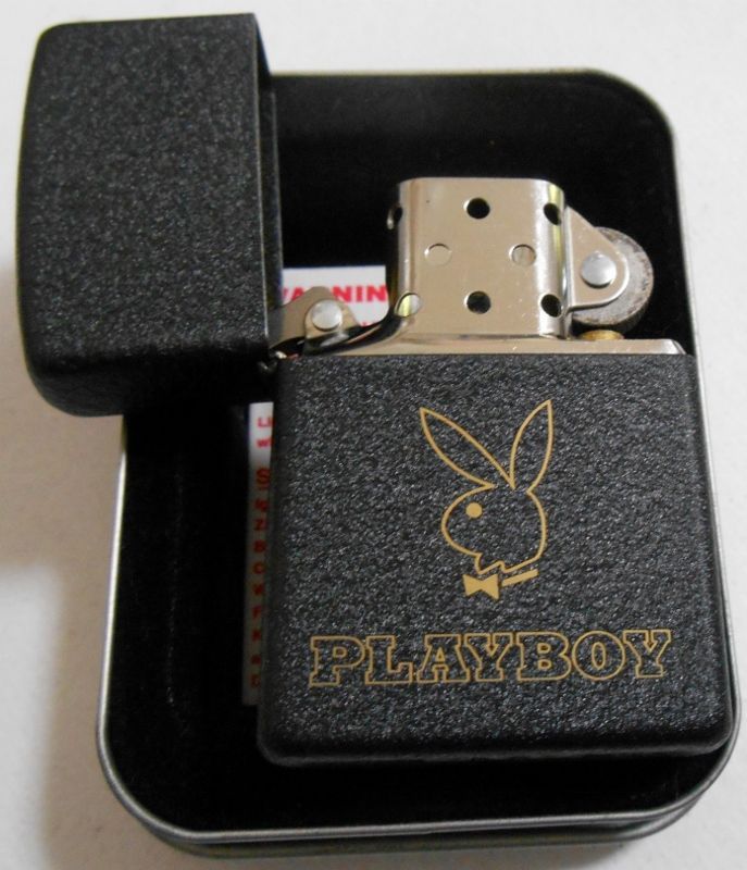 画像: ☆PLAYBOY！プレイボーイ ２００３年 ブラッククラックル USA ZIPPO！新品