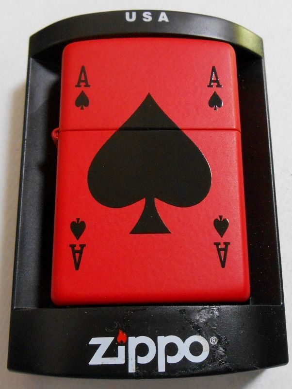 画像: ☆人気の・・トランプ柄！スペードACE ２００４年 USA RED ZIPPO！新品。