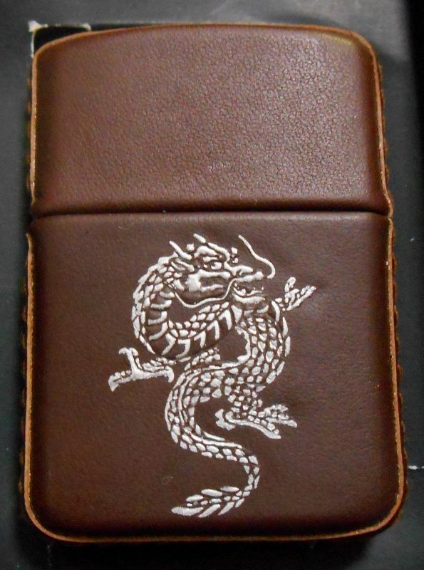 画像1: ☆龍デザイン！ドラゴン 全六面革巻き！ブラウンレザー １９９９年 ＺＩＰＰＯ！未使用品