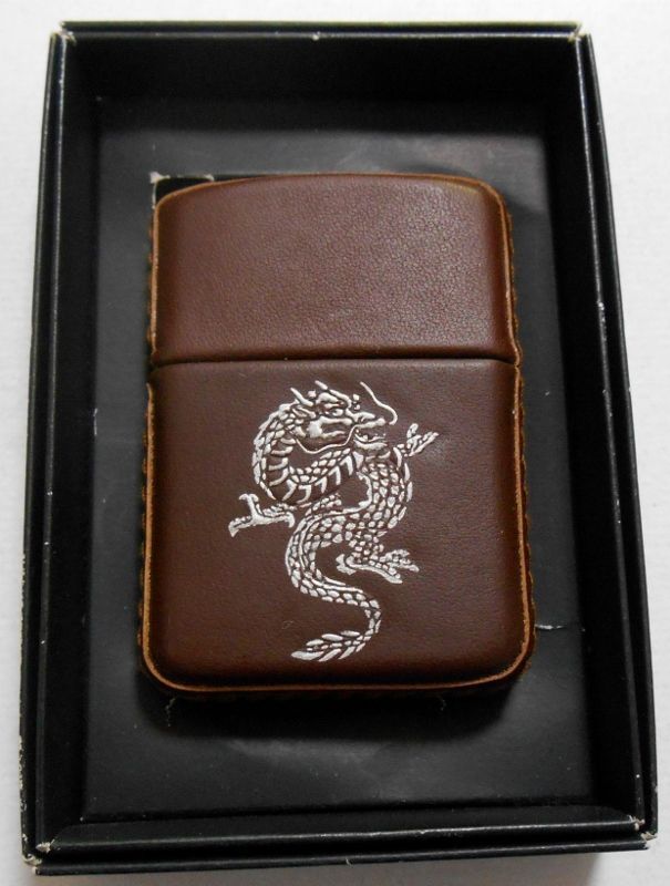 画像: ☆龍デザイン！ドラゴン 全六面革巻き！ブラウンレザー １９９９年 ＺＩＰＰＯ！未使用品