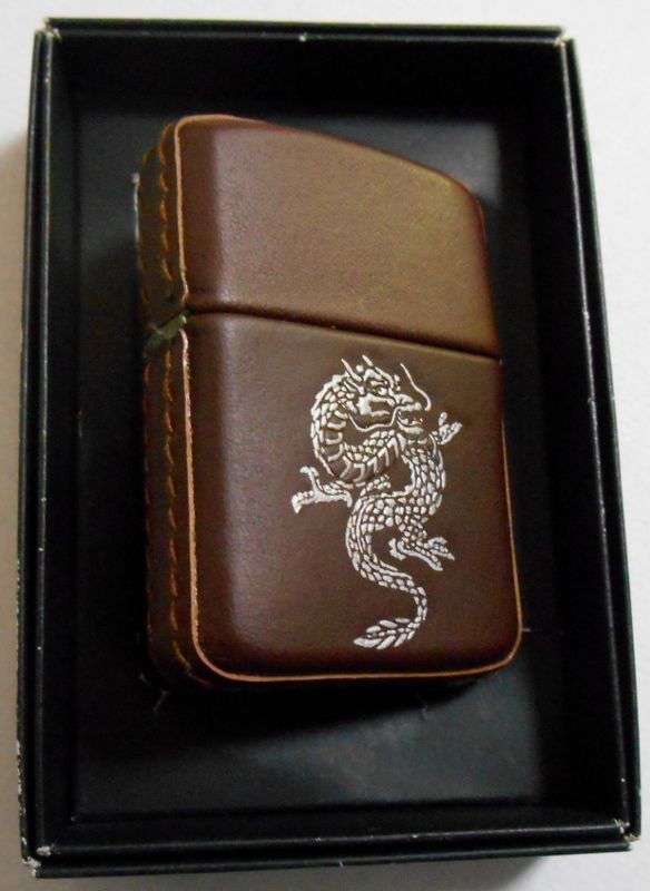 画像: ☆龍デザイン！ドラゴン 全六面革巻き！ブラウンレザー １９９９年 ＺＩＰＰＯ！未使用品