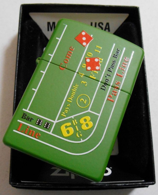 画像: ☆色鮮やかな・・グリーン！CRAPS ゲームデザイン USA ２０１０年 ZIPPO！新品