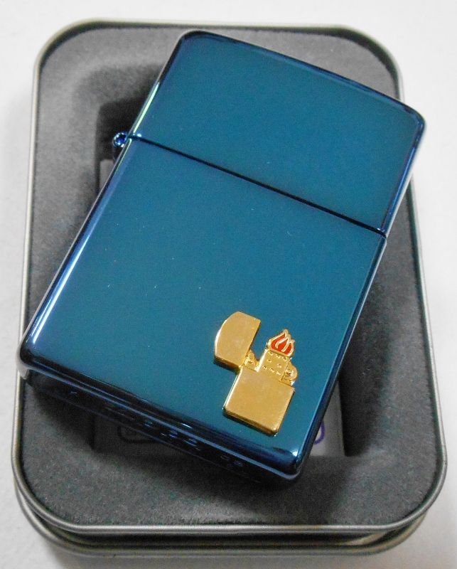 画像: ☆色鮮やかな・・サファイアブルー！ZIPPOエンブレム ２００３年１１月 ZIPPO！新品 