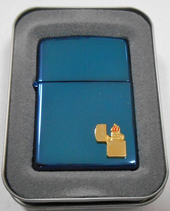 画像: ☆色鮮やかな・・サファイアブルー！ZIPPOエンブレム ２００３年１１月 ZIPPO！新品 