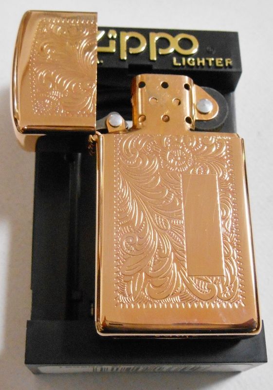 画像: ☆ ローズゴールド・スリム！ROSE GOLD ★伝統のベネチアン両面柄！１９９８年１月 SLIM  USA  ZIPPO！新品