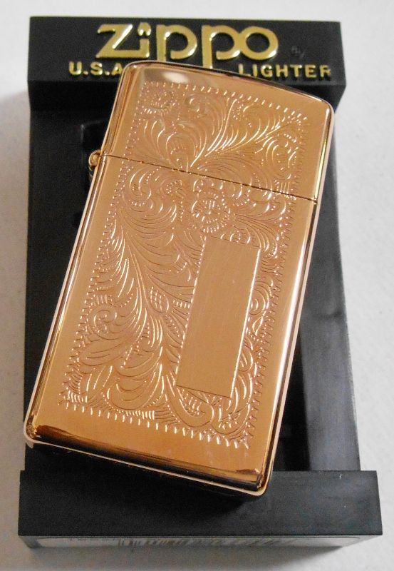 画像: ☆ ローズゴールド・スリム！ROSE GOLD ★伝統のベネチアン両面柄！１９９８年１月 SLIM  USA  ZIPPO！新品