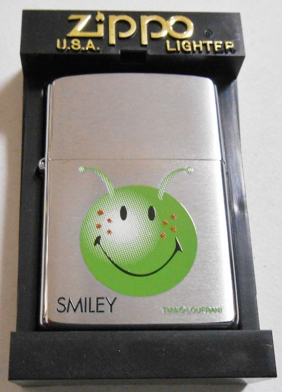 画像: ☆いつも・・ニコニコ！スマイリー ＳＭＩＬＥＹ グリーン  ２０００・XVI  ZIPPO！新品
