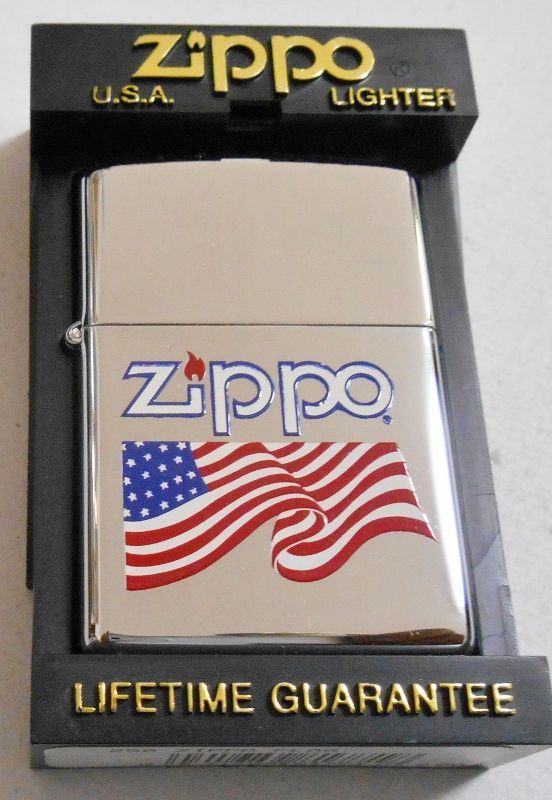 ☆１９９７年５月（E)製 ZIPPOロゴ＆星条旗デザイン ♯２５０ ZIPPO