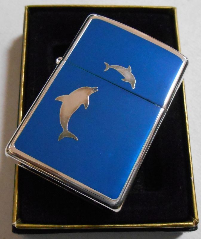 画像: ☆イルカ！ＤＯＬＰＨＩＮ　両面ブルー　銀加工 ２００２年 ＺＩＰＰＯ！新品