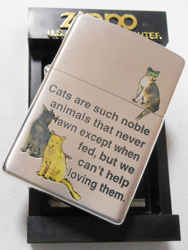 画像: ☆THE CATS！可愛い・・ネコ ３匹！１９９９年 シルバー銀加工 ZIPPO！新品B