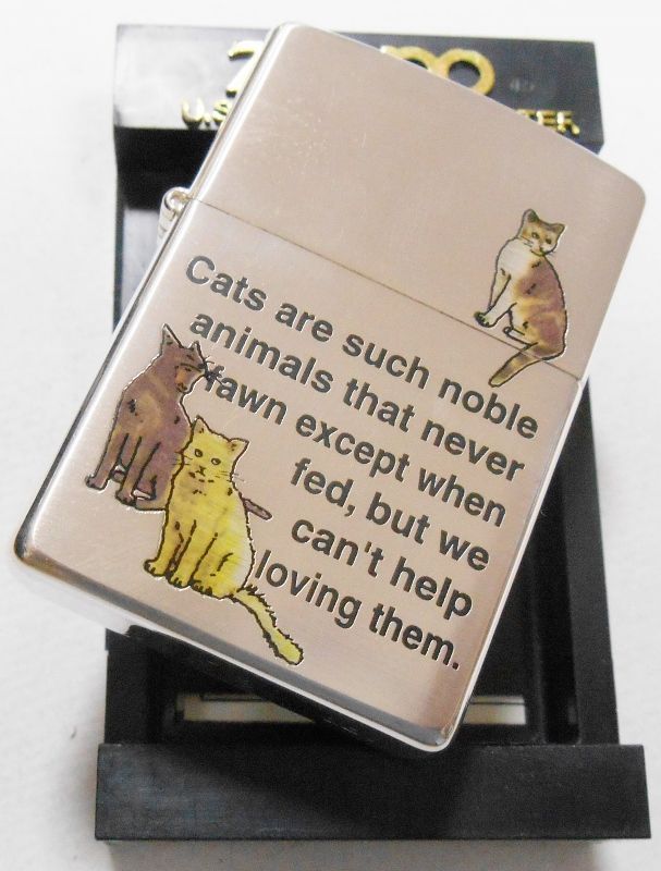 画像: ☆THE CATS！可愛い・・ネコ ３匹！１９９９年 シルバー銀加工 ZIPPO！新品A