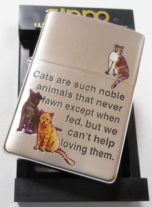 画像: ☆THE CATS！可愛い・・ネコ ３匹！１９９９年 シルバー銀加工 ZIPPO！新品C