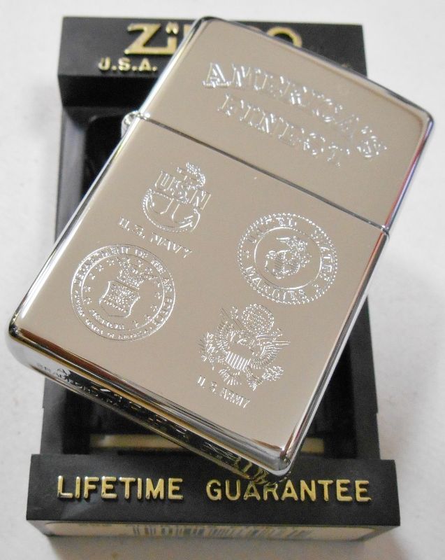 ☆米軍 ４軍エンブレムマーク！AMERICA'S FINEST １９９９年1月 ＃２５０ ZIPPO！新品 - ジッポーパーク Zippopark