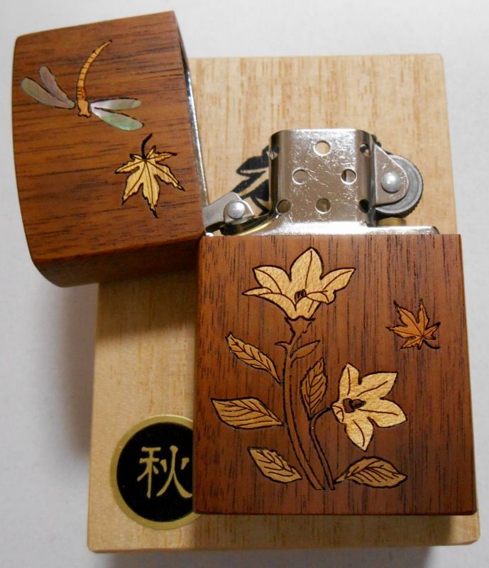 画像: ☆秋！伝統工芸 平安木象嵌！天然木巻き＆象嵌 １９９８年 木箱入り ZIPPO！新品