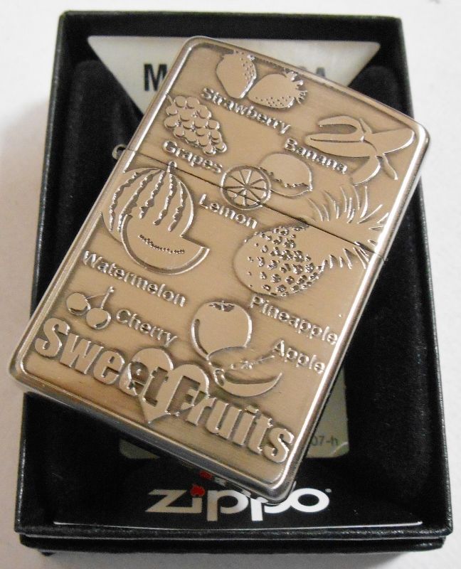 画像: ★スウィート・フルーツ！Sweet Fruits 果物８種デザイン！二ッケル古美 ２０１４年 ZIPPO！新品