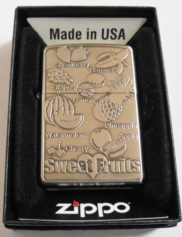 画像1: ★スウィート・フルーツ！Sweet Fruits 果物８種デザイン！二ッケル古美 ２０１４年 ZIPPO！新品