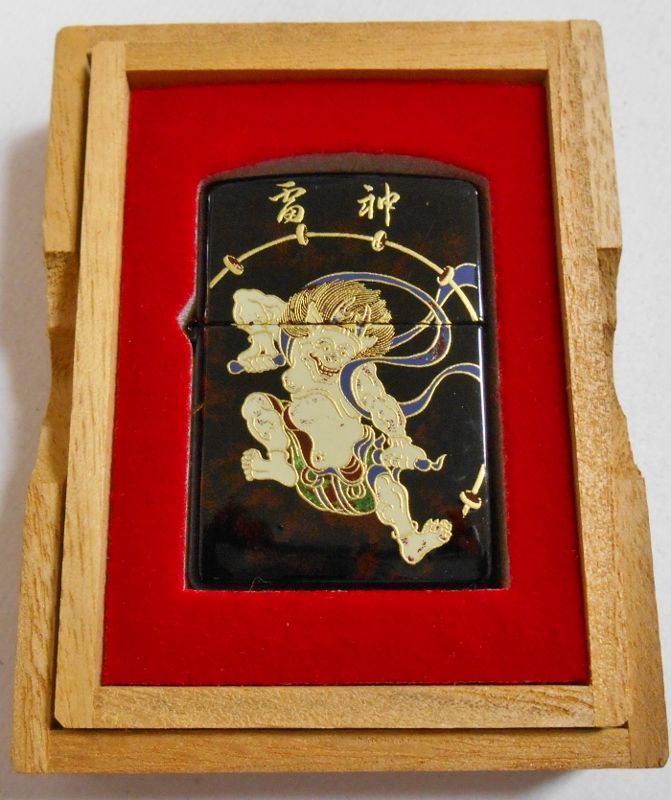 画像: ☆雷神！伝統工芸 本金蒔絵 漆塗り 桐箱入り １９９７年 ＺＩＰＰＯ！新品