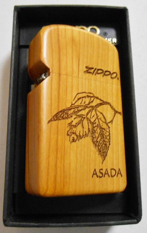 ☆WOODY CRAFT SLIM ZIPPO！天然木材 ASADA アサダ木巻き ２０００年