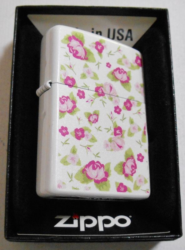 画像: ☆FLORAL！色鮮やかな・・花柄 両面デザイン ホワイトパール ２０１０年 ZIPPO！新品