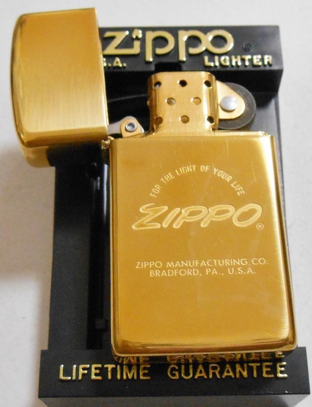 画像: ☆１９９６年４月（D）スリム！真鍮ケース お洒落なデザイン SLIM ZIPPO！新品