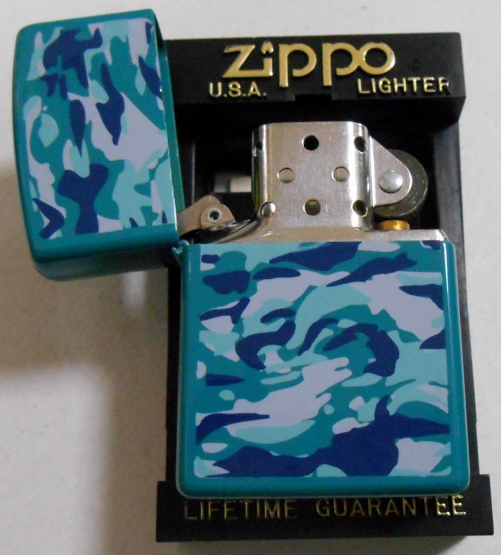 画像: ★ミリタリー系！カモフラージュ・カラー１９９７年４月 全面ブルー系 ＺＩＰＰＯ！新品