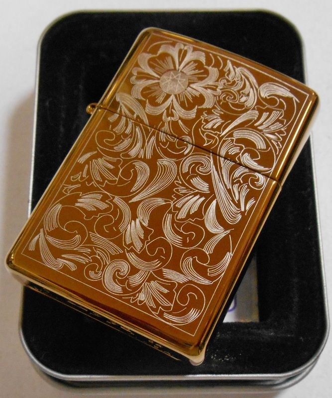 画像: ★伝統の・・フローラル・デザイン！ブロンズカラー ２００４年 ZIPPO！新品 