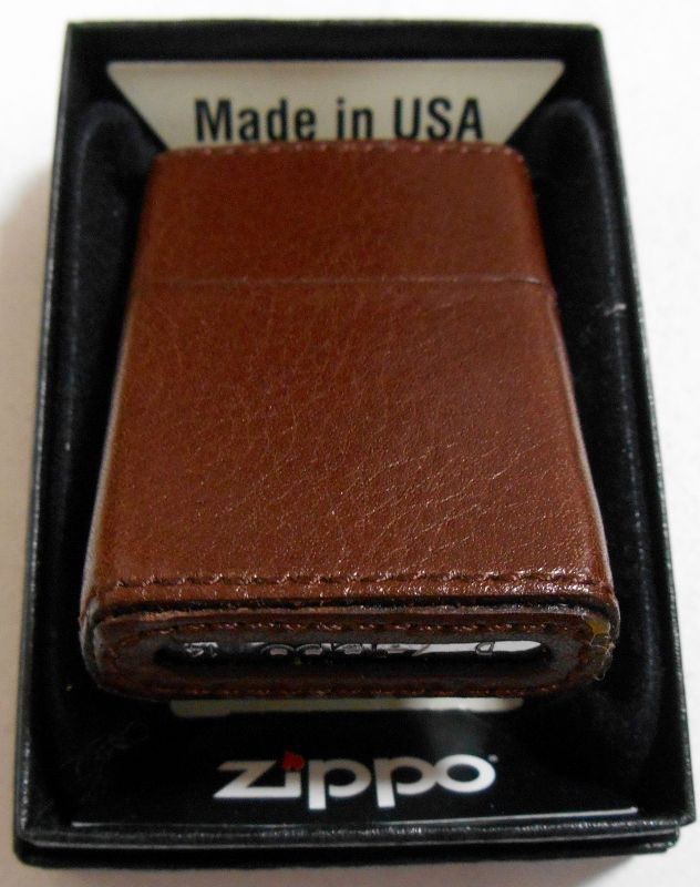 画像: ★革巻き！お洒落な・・ ブラウンレザー！炎のマーク ２０１４年 ＺＩＰＰＯ！ 新品