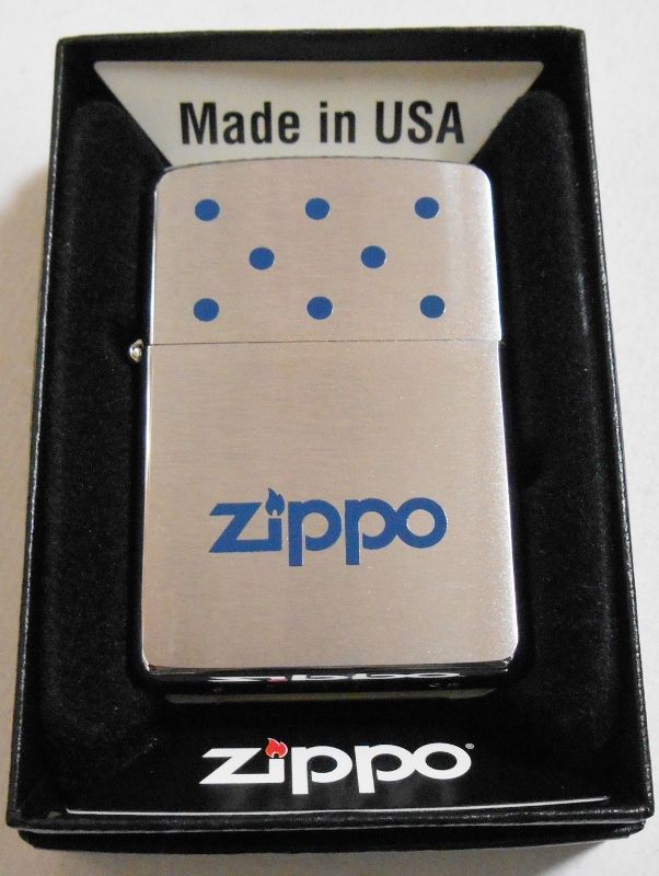 画像1: ８ DOTデザイン！ブルー ８穴チムニー柄 ２００２年 ＃２００ ZIPPO！新品